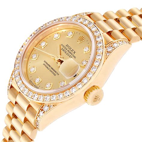 datejust rolex womens gold|ladies 26mm rolex datejust president.